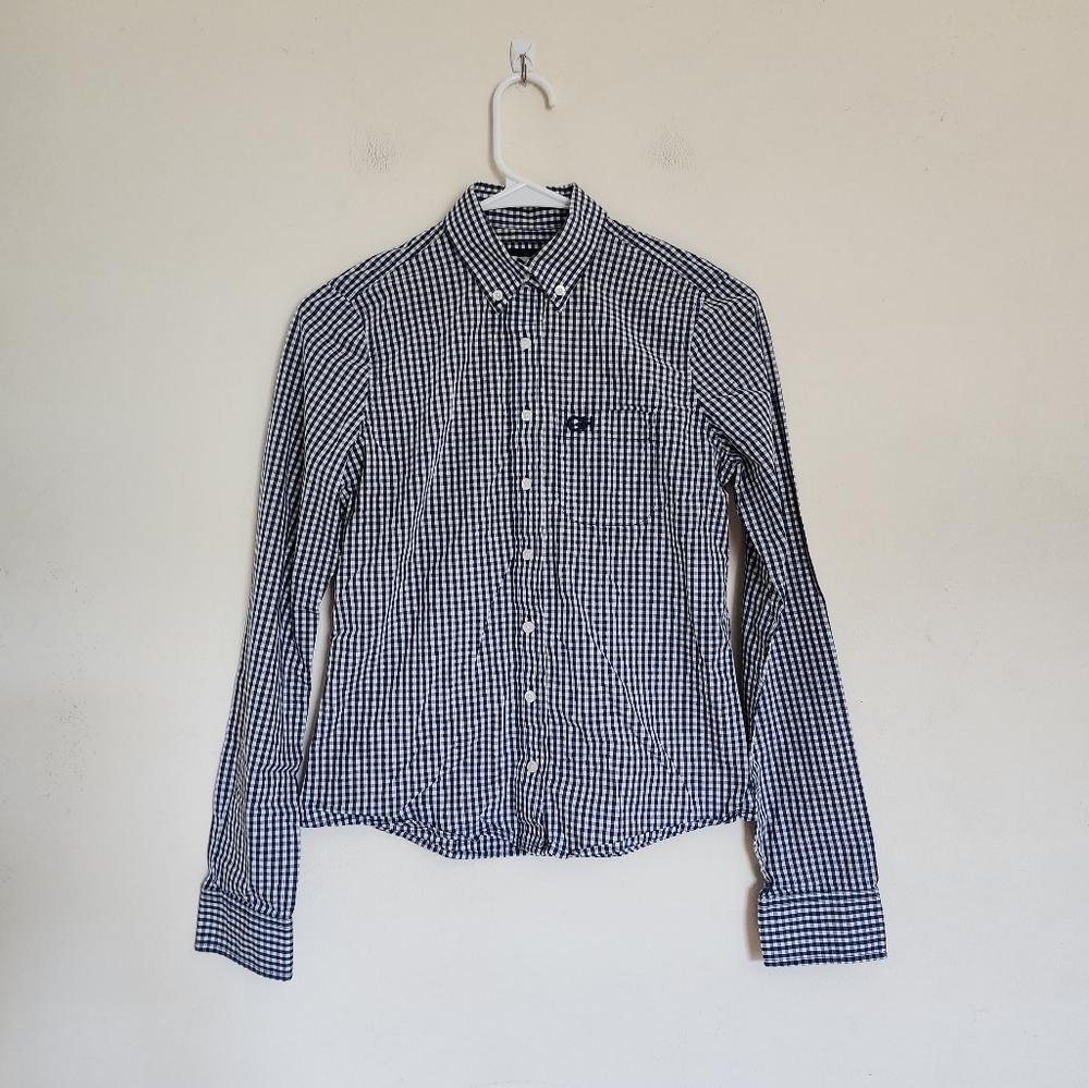 Gilly Hicks Sydney Button Down Gingham Plaid Shirt size XS